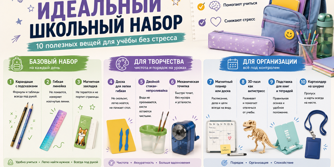 Топ-10 полезных принадлежностей для учебы