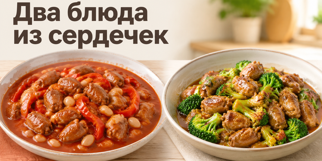 Что приготовить из куриных сердечек на два приёма пищи?