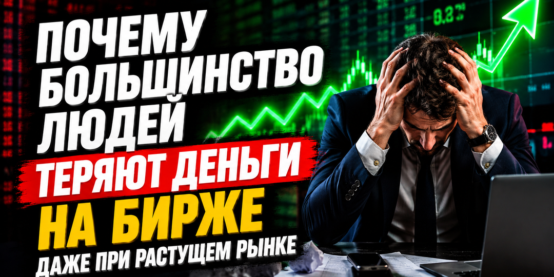 Почему большинство людей теряют деньги на бирже даже при растущем рынке