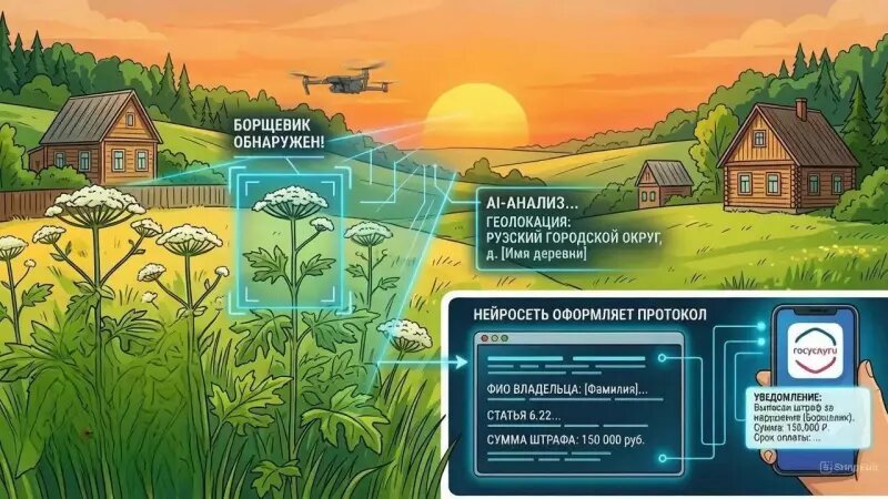 Первый ИИ-штраф за борщевик в Подмосковье: «победа искусственного интеллекта» или «поражение здравого смысла»?