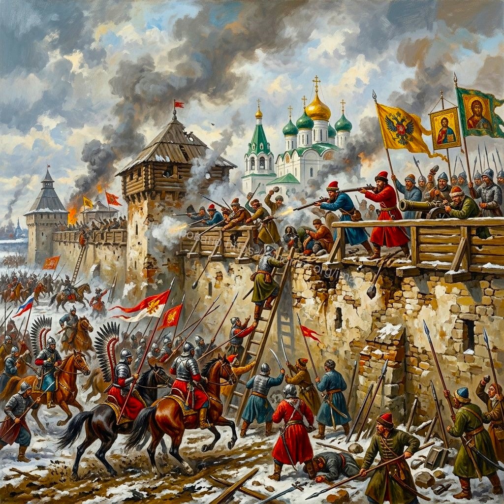 Штурм Ярославского кремля во время обороны города от польских интервентов в 1609 году.