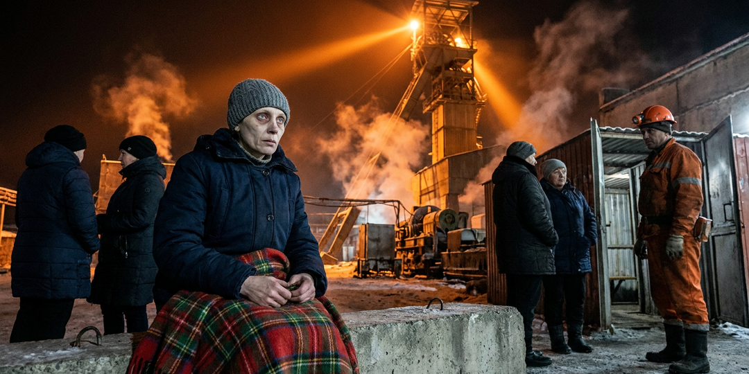 На шахте произошла авария. Трое суток спасатели пробивались сквозь породу. Она сидела у входа в шахту и ждала пока спасут мужа