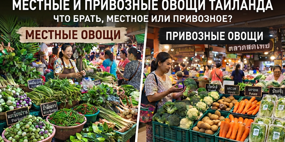 Местные и привозные овощи Тайланда