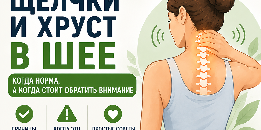 🦴 Щелкает шея при поворотах: нормально ли это или пора к врачу?
