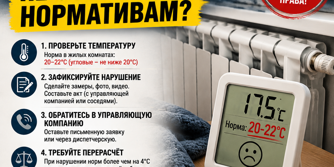 Что делать, если отопление не соответствует нормативам