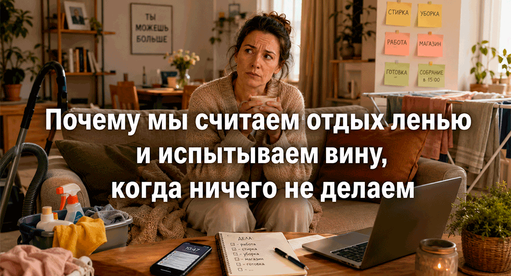 Почему мы считаем отдых ленью и испытываем вину, когда ничего не делаем