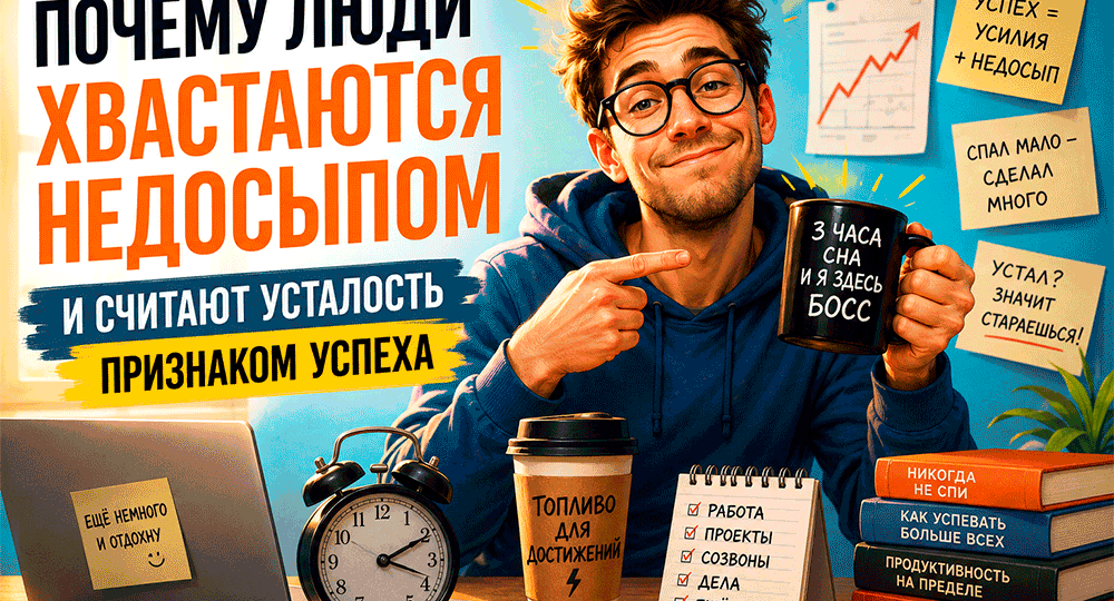 Почему люди хвастаются недосыпом и считают усталость признаком успеха