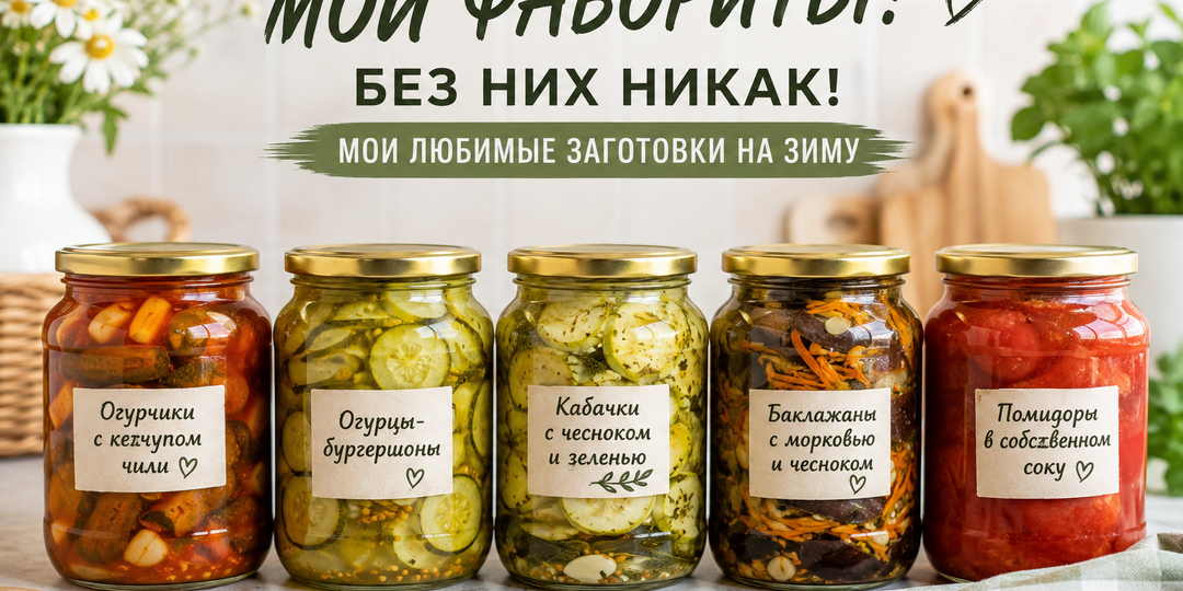5 моих любимых летних заготовок на зиму: огурцы, кабачки, баклажаны и помидоры