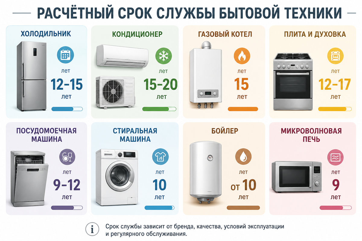     Как часто нужно менять бытовую технику: срок службы 8 популярных устройств