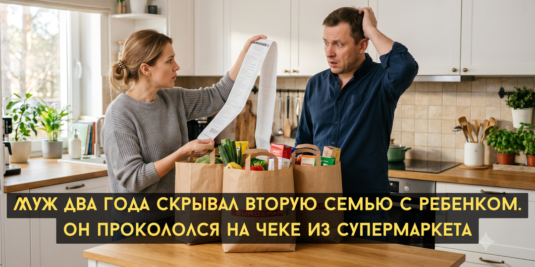 Муж два года скрывал вторую семью с ребенком. Он прокололся на чеке из супермаркета