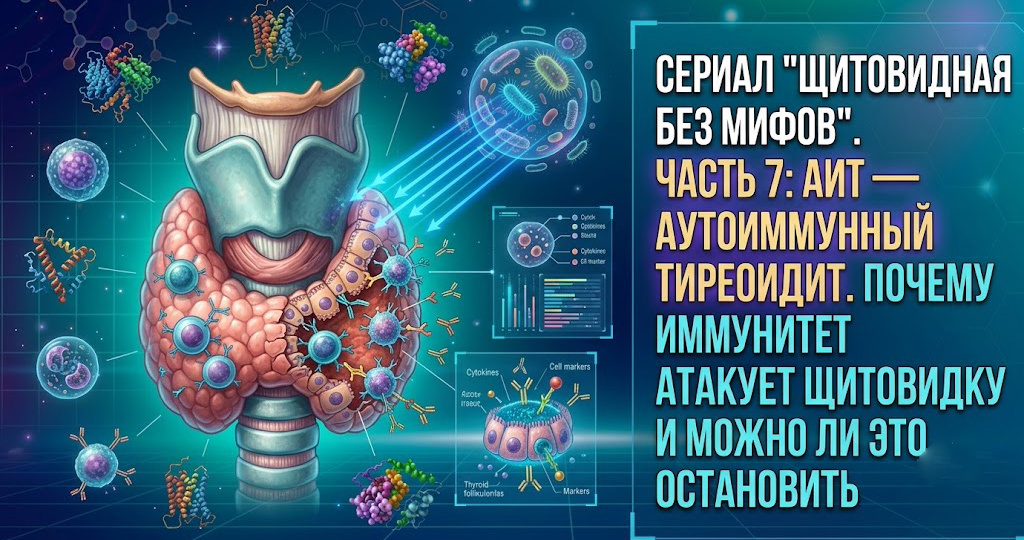 Сериал «Щитовидная без мифов». Часть 7: АИТ - аутоиммунный тиреоидит. Почему иммунитет атакует щитовидку и можно ли это остановить
