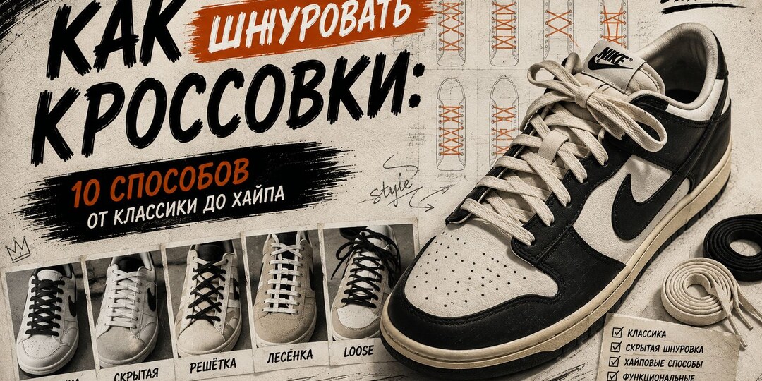 Как шнуровать кроссовки: 10 способов от классики до хайпа