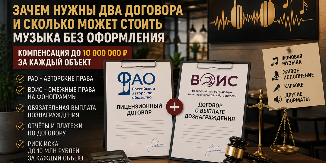 РАО и ВОИС: зачем нужны два договора и сколько может стоить музыка без оформления