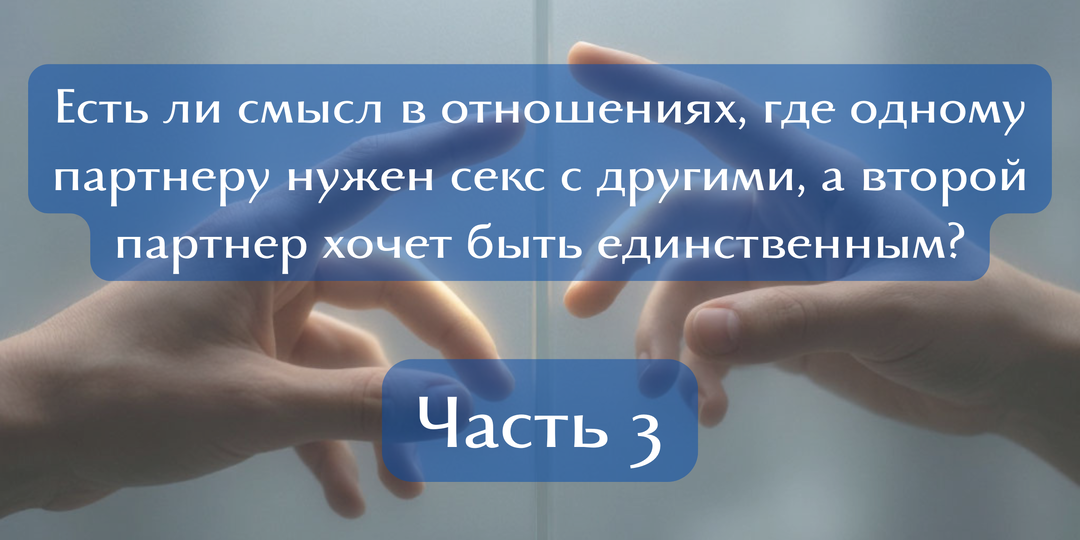 Есть ли смысл в отношениях, где одному партнеру нужен секс с другими, а второй партнер хочет быть единственным? / Часть 3