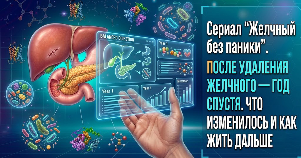 Сериал «Желчный без паники». Часть 8: После удаления желчного - год спустя. Что изменилось и как живём дальше