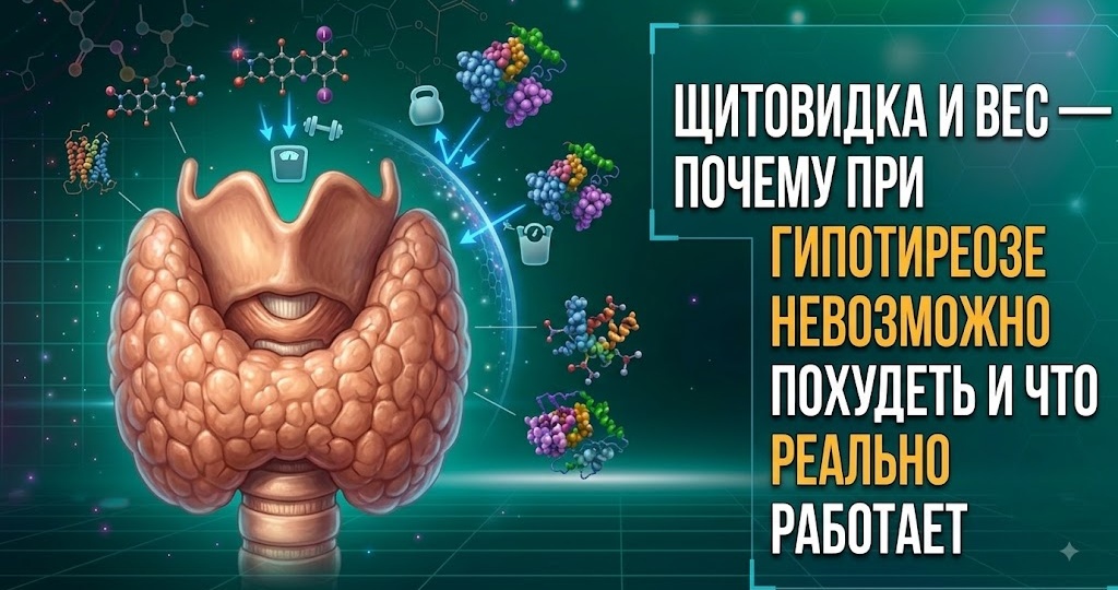 Сериал «Щитовидная без мифов». Часть 9: Щитовидка и вес - почему при гипотиреозе невозможно похудеть и что реально работает 🦋