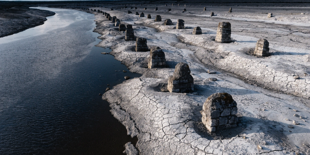 Рекордная засуха в Европе обнажила 1700-летний мост на дне Дуная