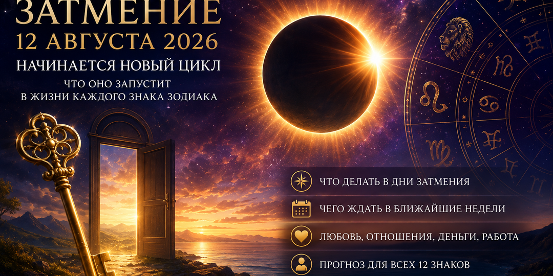 ⚡Солнечное затмение 12 августа изменит многое. Что начнется в жизни каждого знака Зодиака