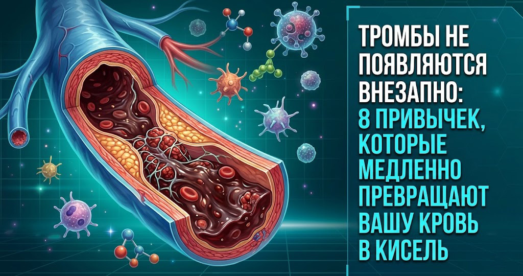 Тромбы не появляются внезапно: 8 привычек, которые медленно превращают вашу кровь в кисель