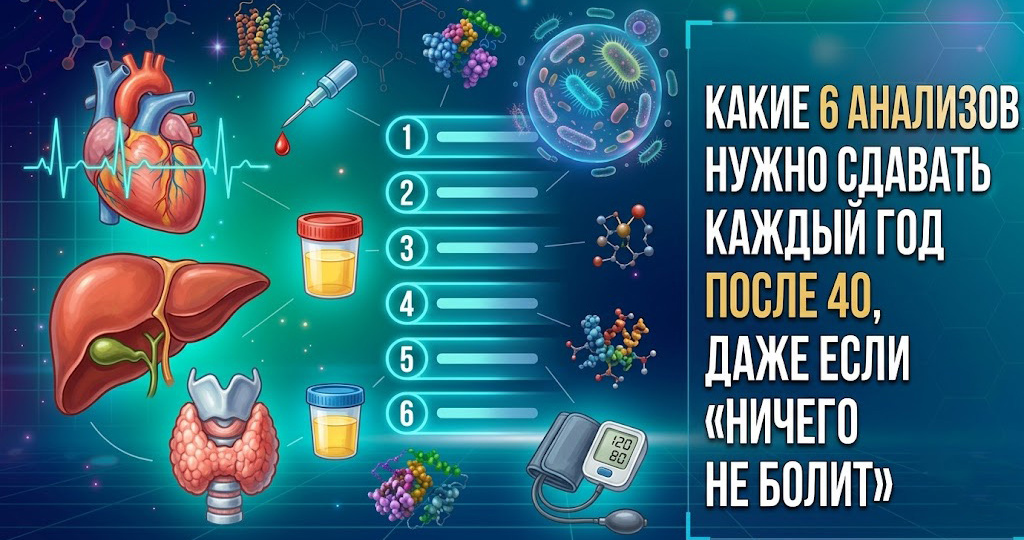 Какие 6 анализов нужно сдавать каждый год после 40, даже если «ничего не болит»