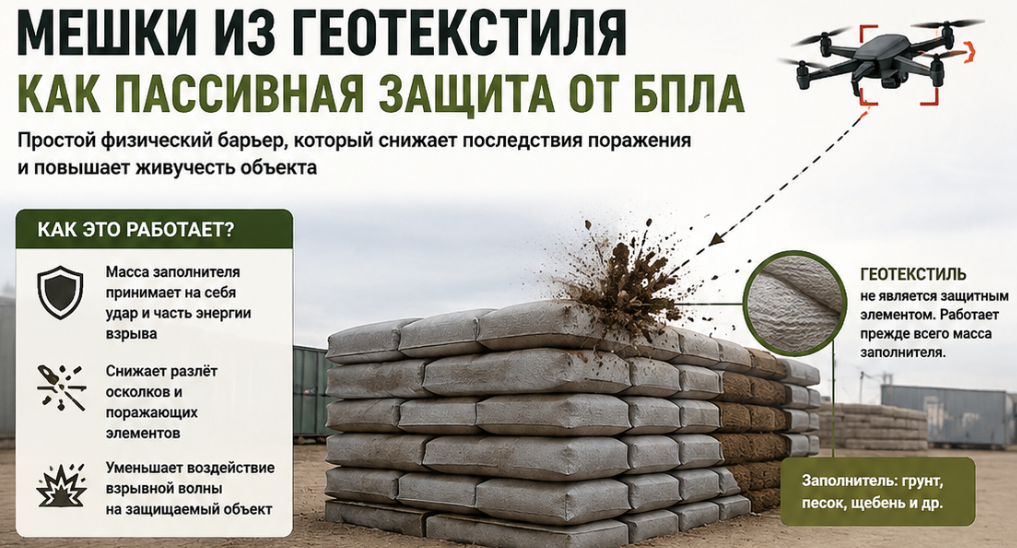 Сама ткань такого мешка практически не является защитой. 