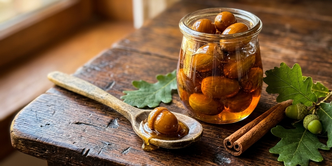 Жёлуди в пряном медовом сиропе: северный десерт с каштановым вкусом