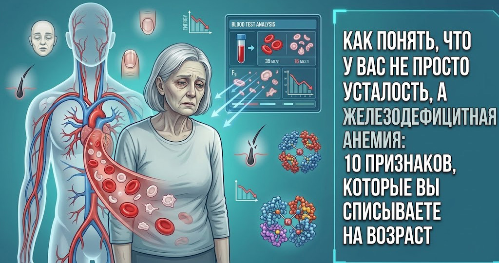 Как понять, что у вас не просто усталость, а железодефицитная анемия: 10 признаков, которые вы списываете на возраст