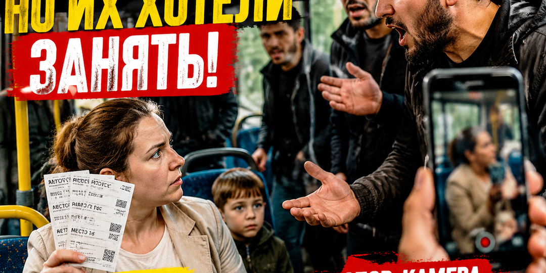 Мигранты попытались занять места русской семьи в автобусе, началась провокация