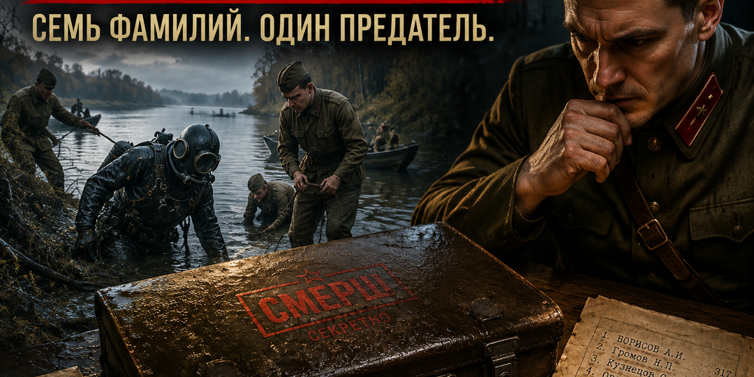 Забытая операция 1944 года: СМЕРШ поднял со дна реки тело немецкого водолаза. В его портфеле нашли список из 7 советских фамилий