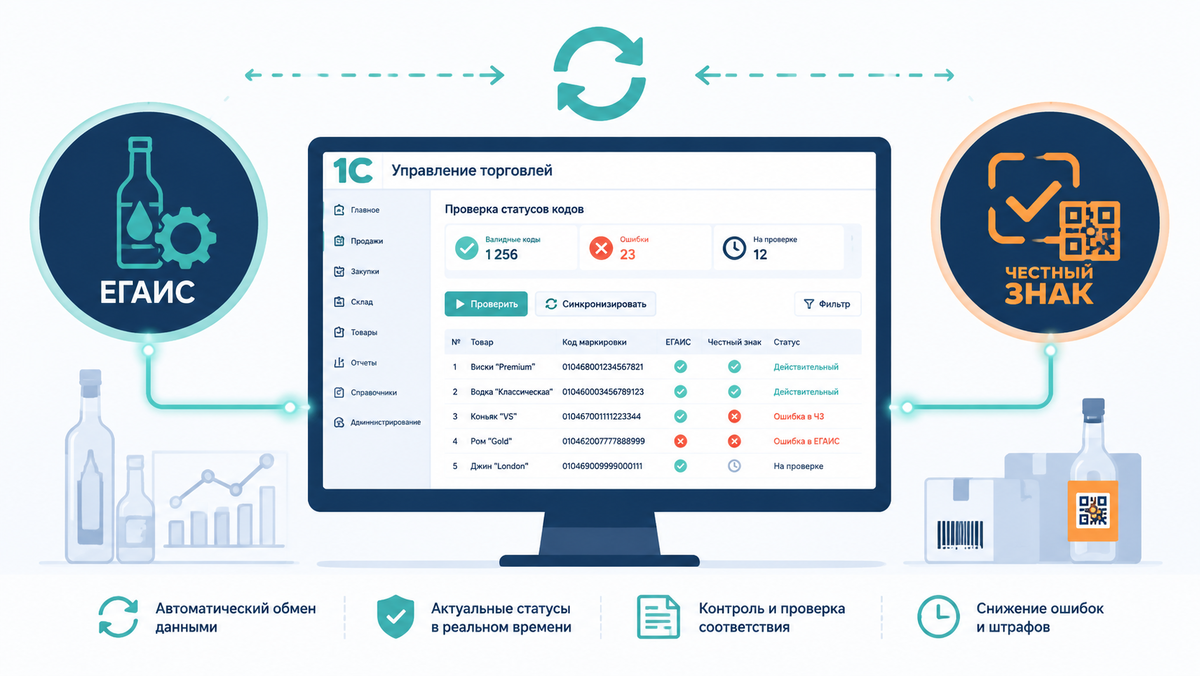 Параллельная работа маркировки в «Честном знаке» и ЕГАИС