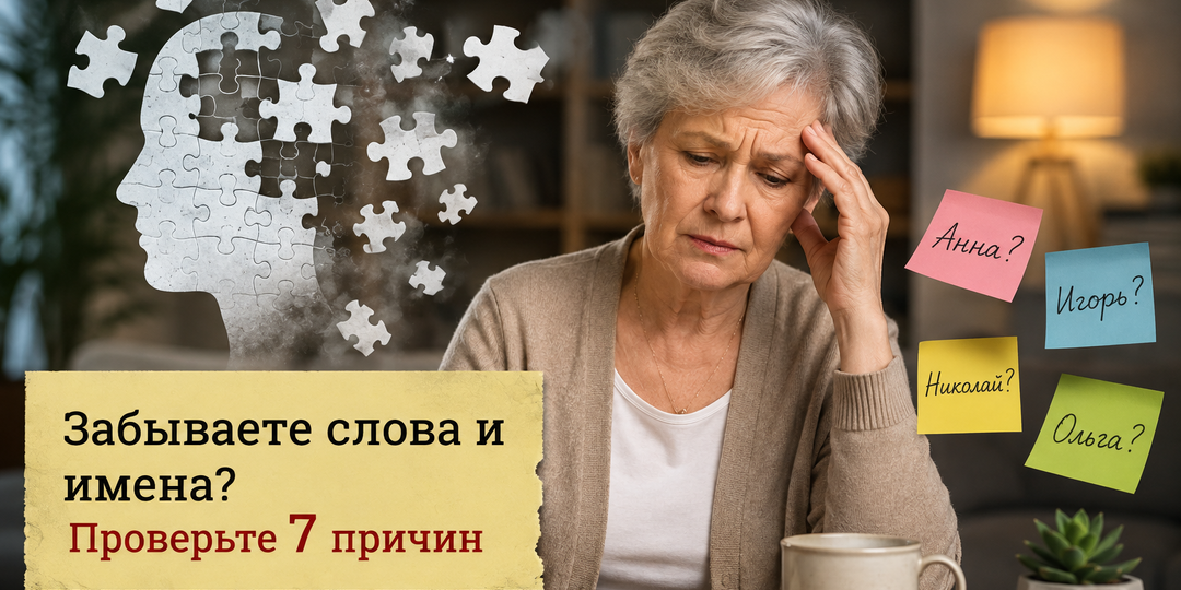 Стали забывать слова и имена? 7 причин, которые не всегда связаны с деменцией
