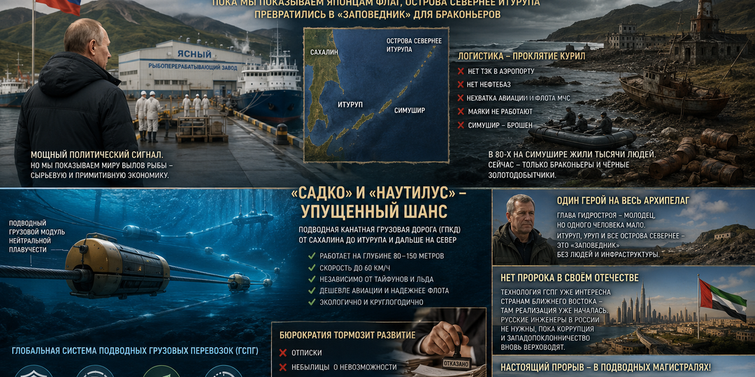 Визит Путина на Итуруп: рыба, бетон и забытые острова