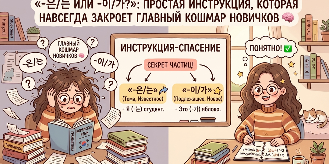 «-은/는 или -이/가?»: Простая инструкция, которая навсегда закроет главный кошмар новичков 🧠