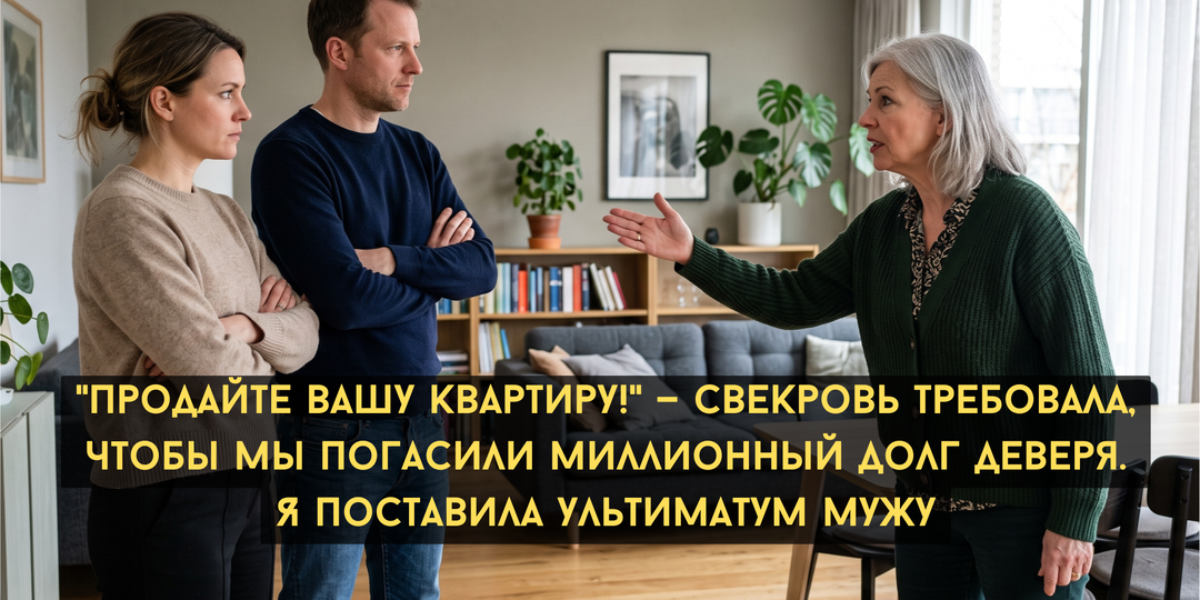 "Продайте вашу квартиру" — свекровь требовала, чтобы мы погасили миллионный долг деверя. Я поставила ультиматум мужу