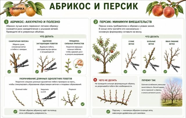 Деликатная обрезка абрикоса в августе