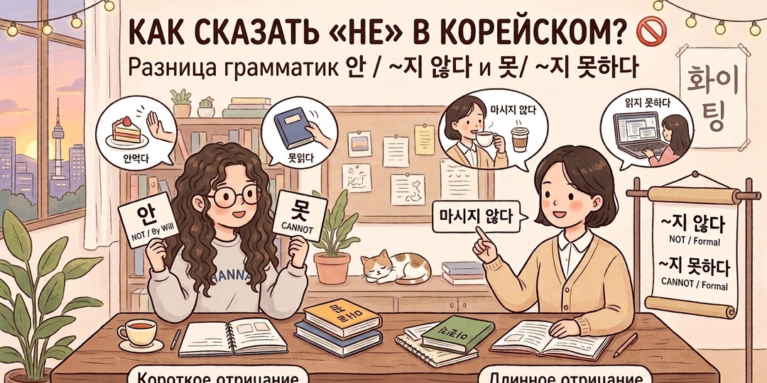 Как сказать «НЕ»: В чём разница между 안 / ~지 않다 и 못/ ~지 못하다 🚫