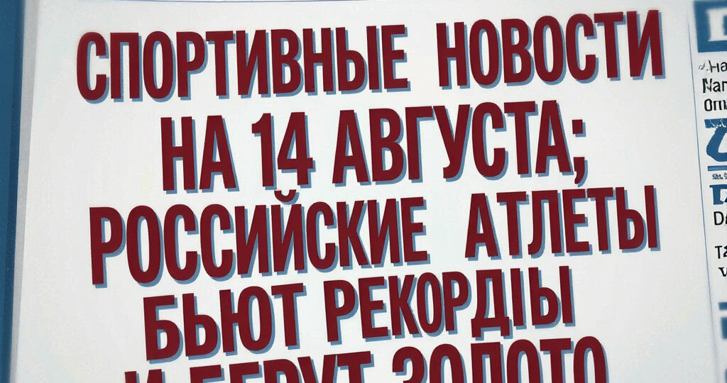 🏅 Спортивные новости на 14 августа: российские атлеты бьют рекорды и берут золото