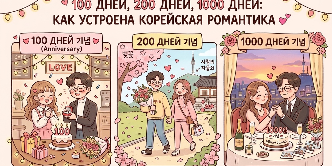100 дней, 200 дней, 1000 дней: Как устроена корейская романтика 💕