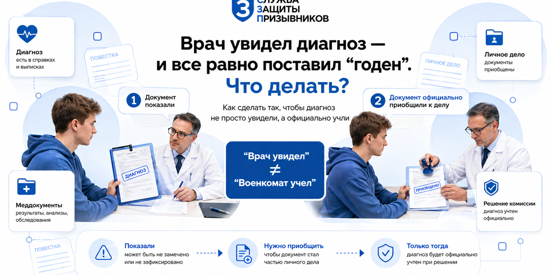 Врач увидел диагноз - и все равно поставил «годен». Что делать?