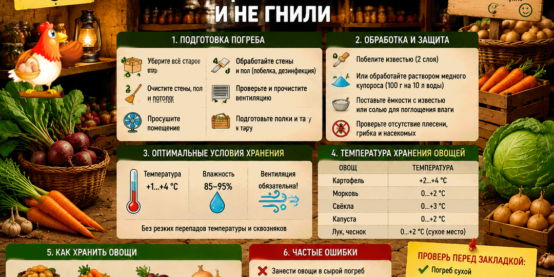 Как подготовить погреб к хранению урожая – чтобы овощи лежали всю зиму, а не превращались в компост раньше времени