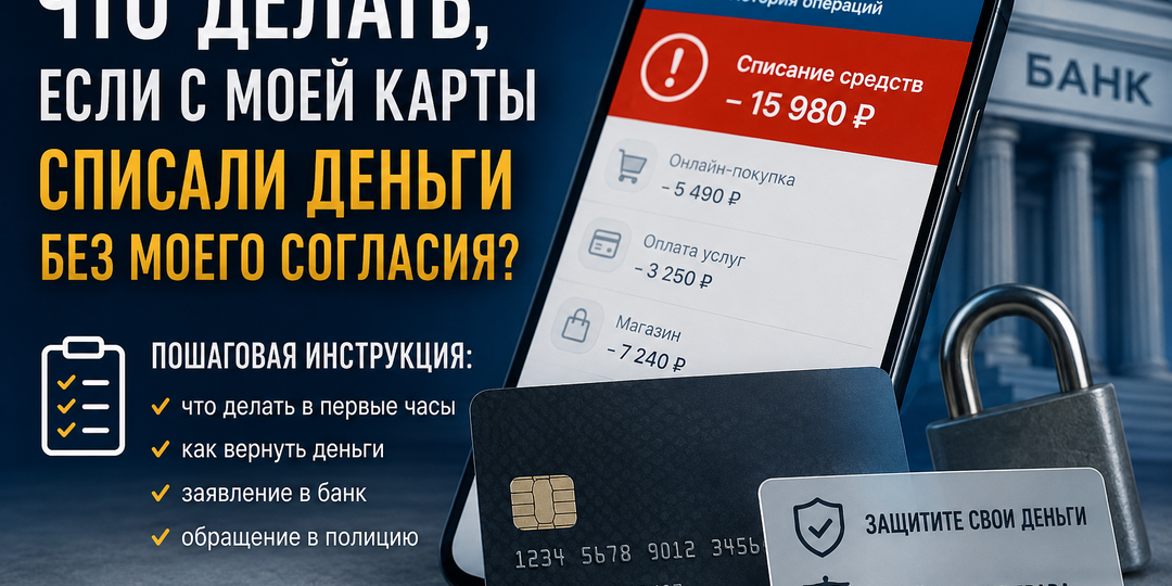 Что делать, если с моей карты списали деньги без моего согласия?