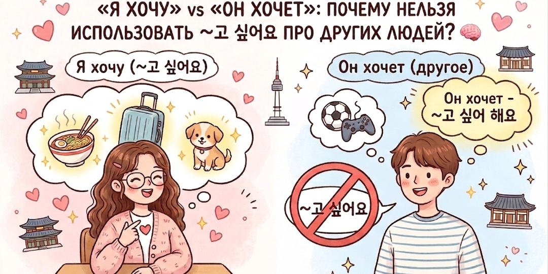 «Я хочу» vs «Он хочет»: Почему нельзя использовать ~고 싶어요 про других людей? 🧠