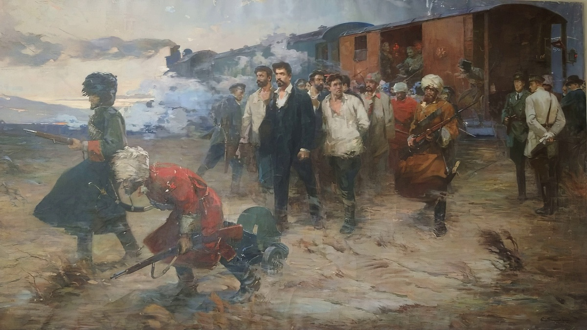 Картина Георгия Мнацаканяна «Расстрел 26 бакинских комиссаров»