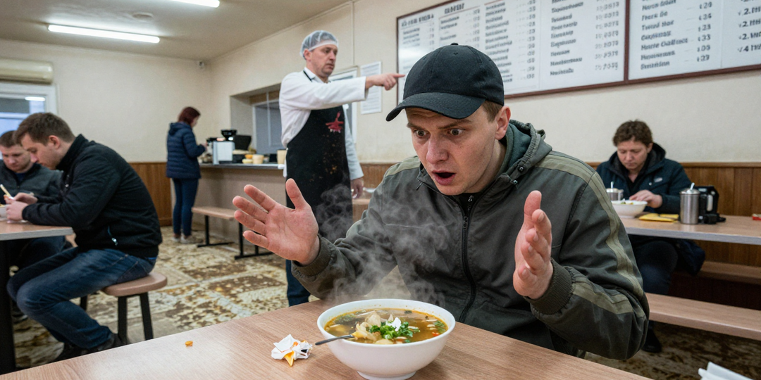 Скандал в столовой: посетитель бросил мусор в суп из‑за свинины в меню