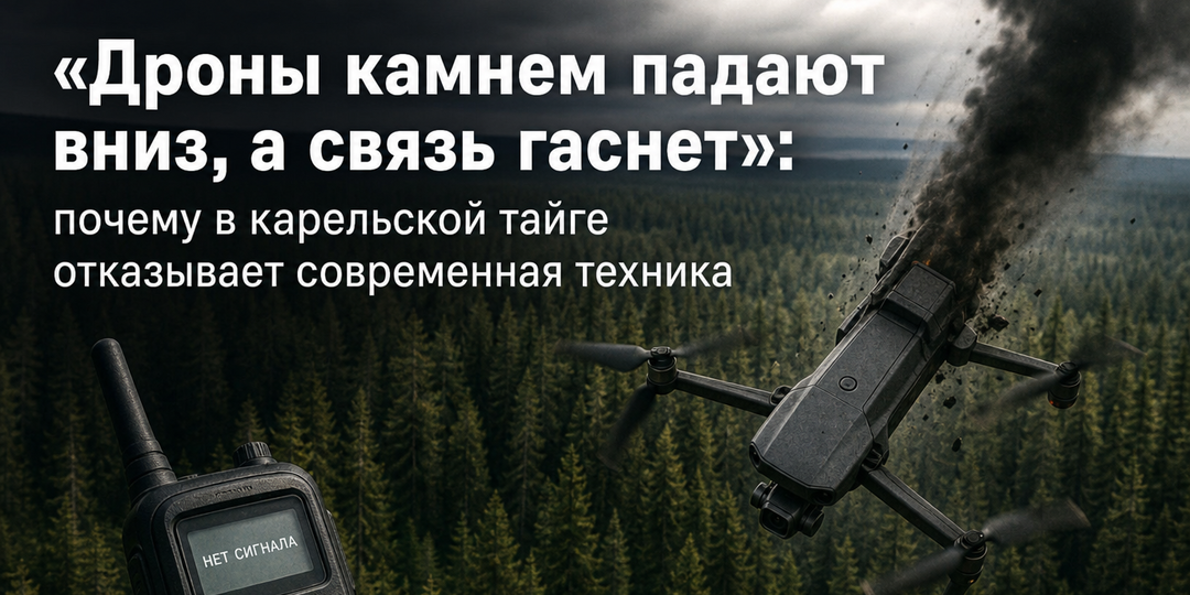 «Дроны камнем падают вниз, а связь гаснет»: почему в карельской тайге отказывает современная техника
