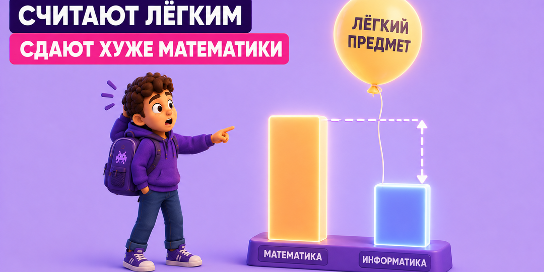 Почему информатику на ОГЭ считают лёгким предметом, а сдают её хуже, чем математику