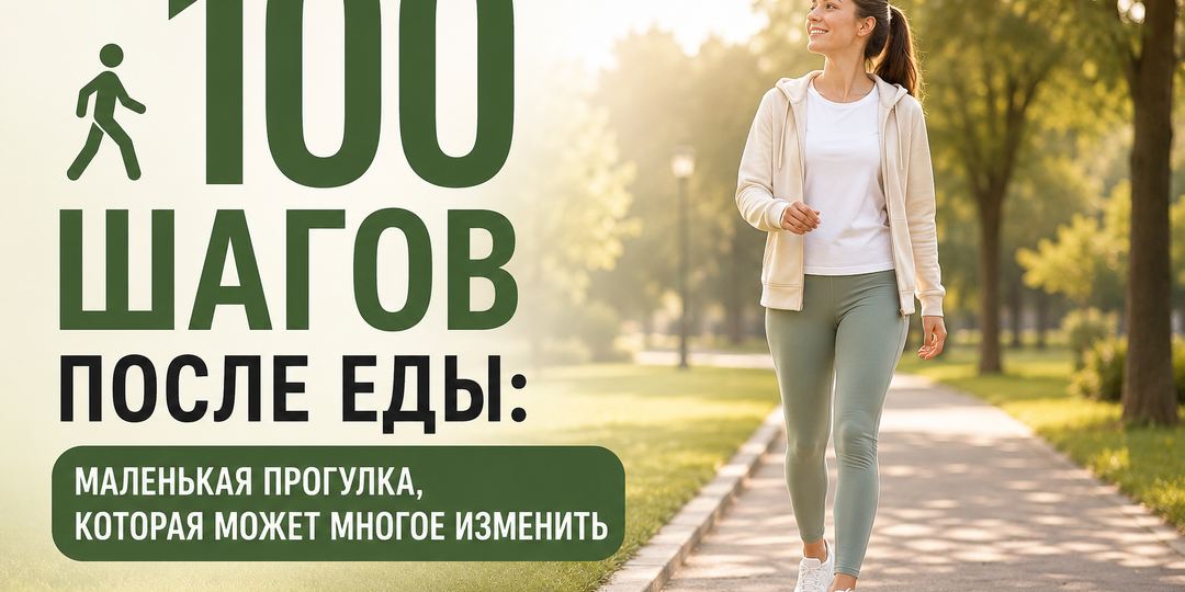 🚶 Правило 100 шагов после еды: маленькая прогулка, которая может многое изменить