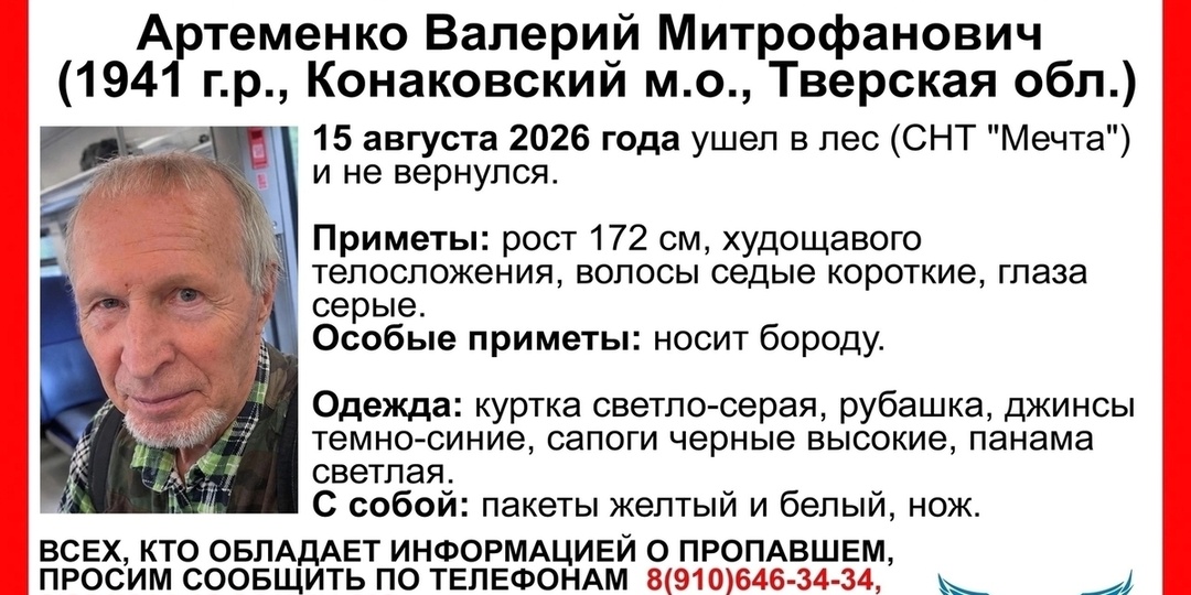 В Тверской области пенсионер ушел в лес и пропал