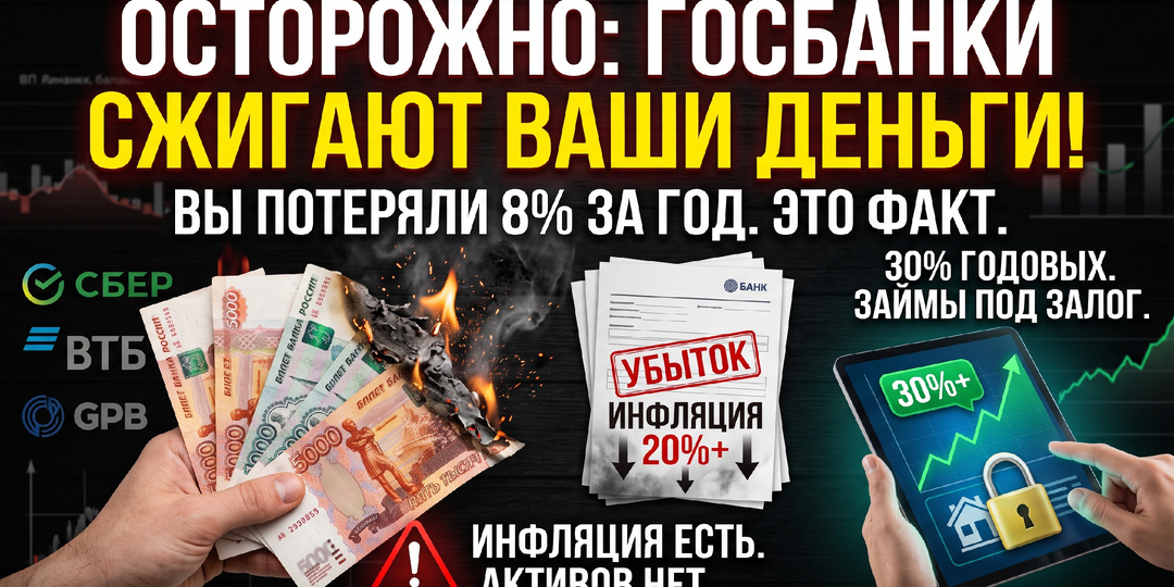 Иллюзия богатства: почему госбанки тихо сжигают ваш капитал (и куда уйти от 12–14% доходности)