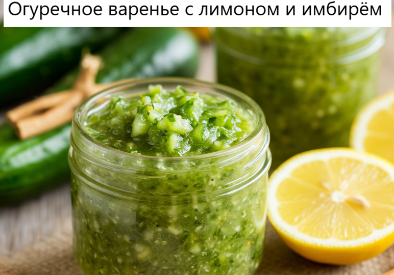 Огуречное варенье с лимоном и имбирём — необычно, но очень вкусно